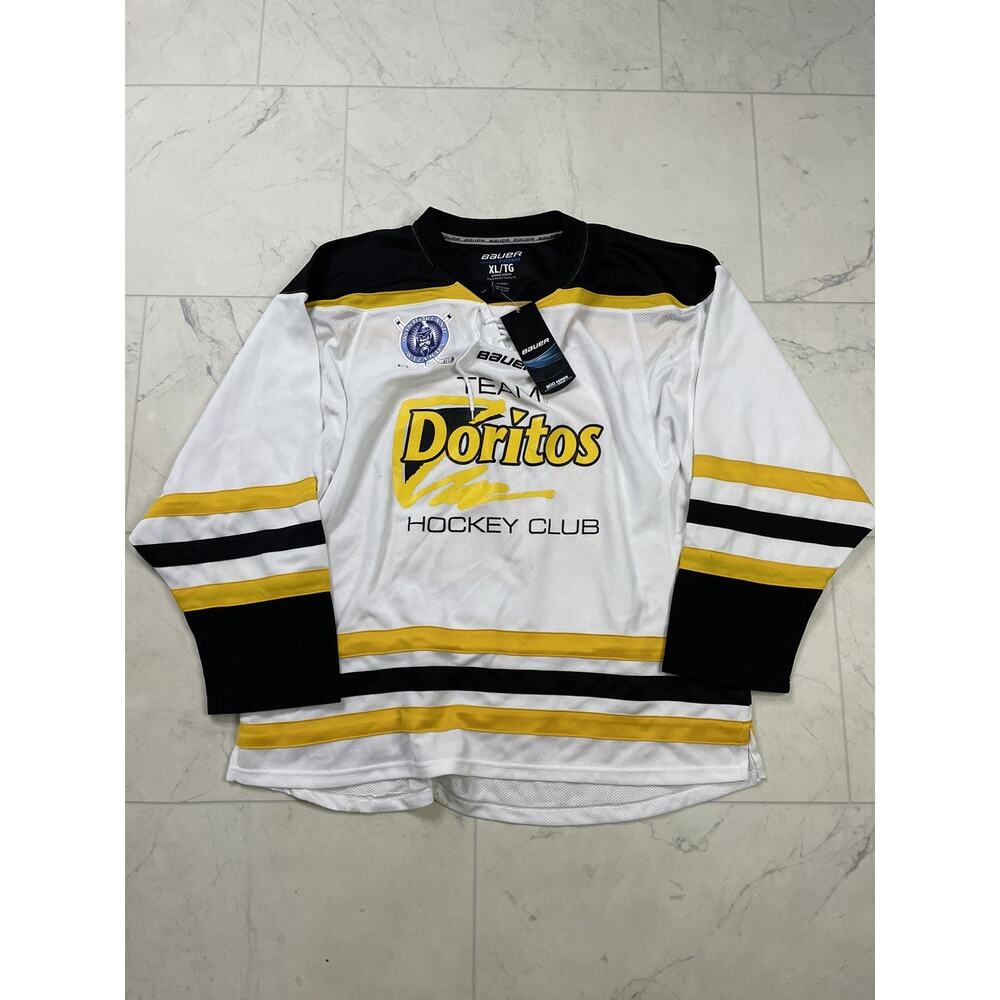 Bauer Team Doritos Hockey Club Black Yellow White Jersey NWT XL